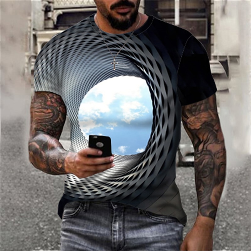 Graphic Letter Short Sleeve Crew Neck Tee for Outdoor Wear
